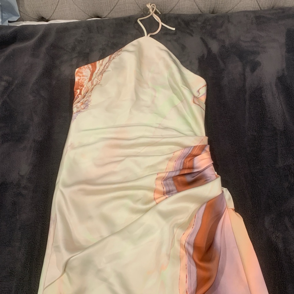 Elegant Multicolor Halter Dress